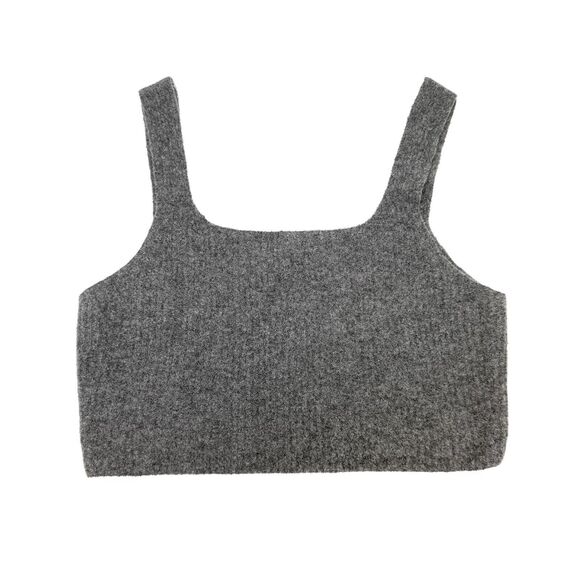EVERLANE The Cozy Stretch Tank M Wool Blend Heathered Charcoal Gray EUC B40 - Picture 7 of 10